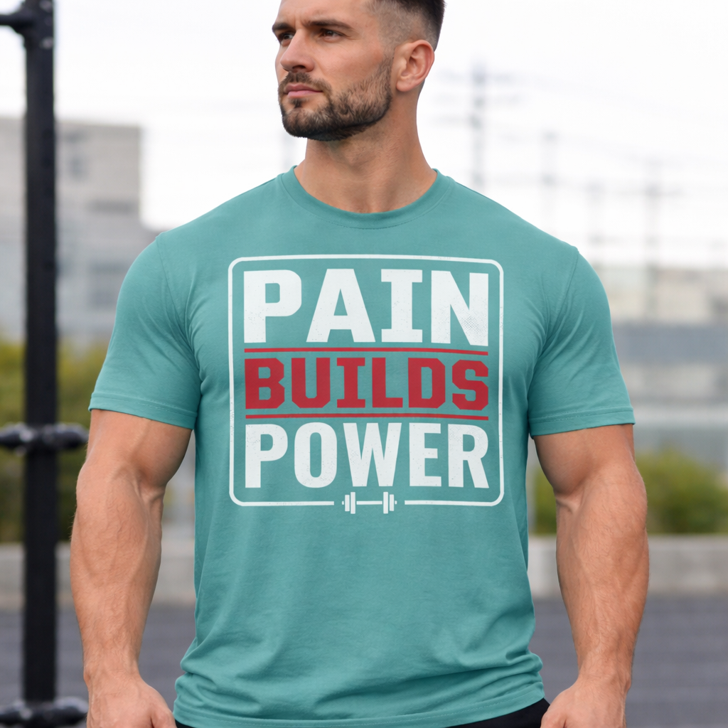 Pain Builds Power T-Shirt — Motivational Gym Workout Tee