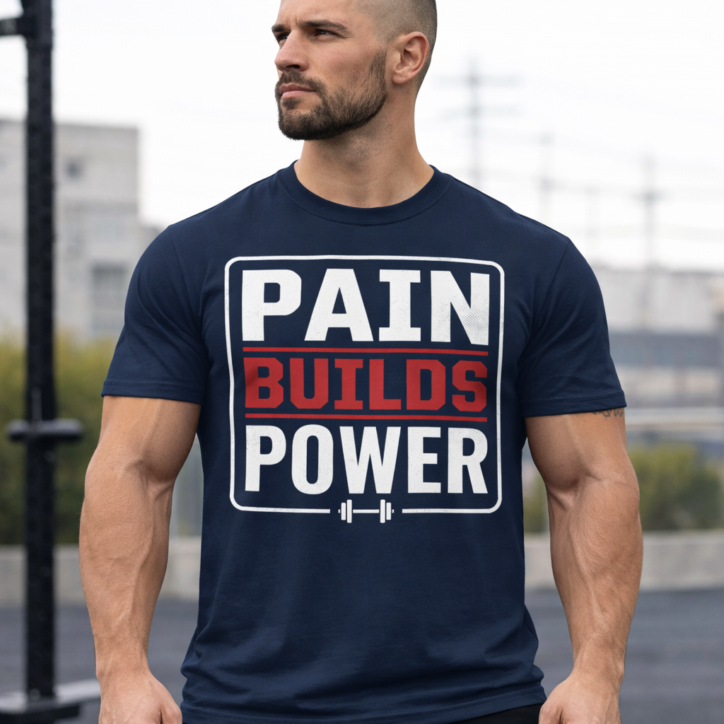 Pain Builds Power T-Shirt — Motivational Gym Workout Tee